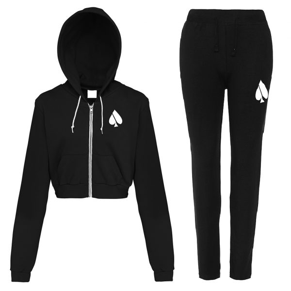 FASH ACE Sporty Tracksuit - Woman (Tapered Bottom / Cropped Zoodies Top)