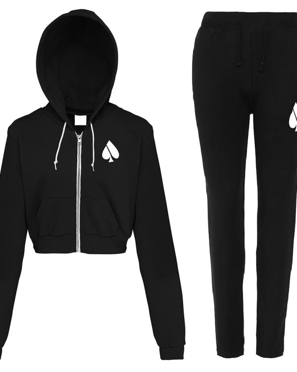 FASH ACE Sporty Tracksuit - Woman (Tapered Bottom / Cropped Zoodies Top)
